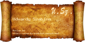 Udvardy Szabina névjegykártya